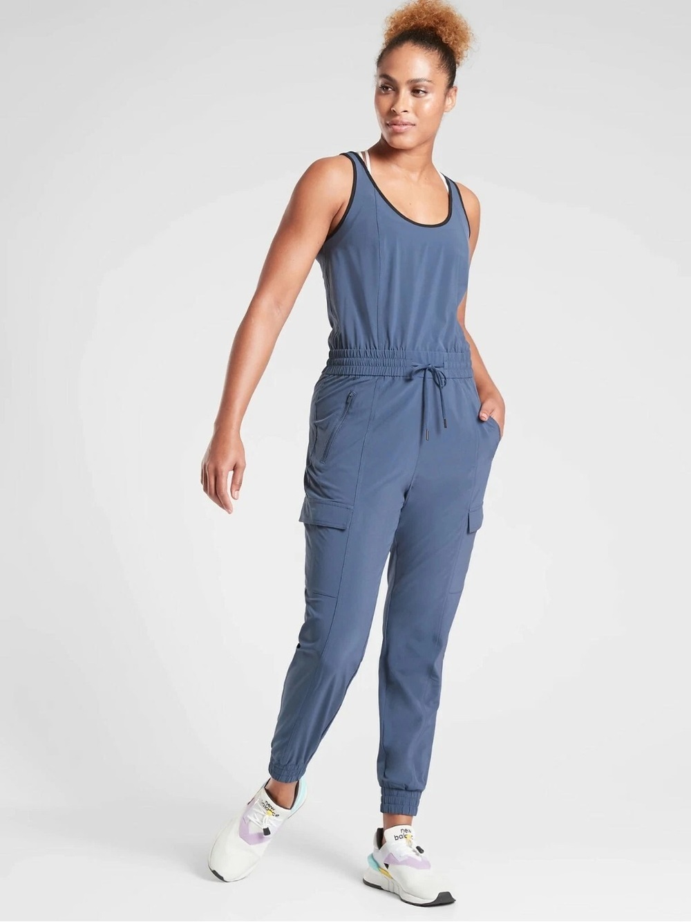 Athleta Unbound Jumpsuit in Iron Blue, Size ST